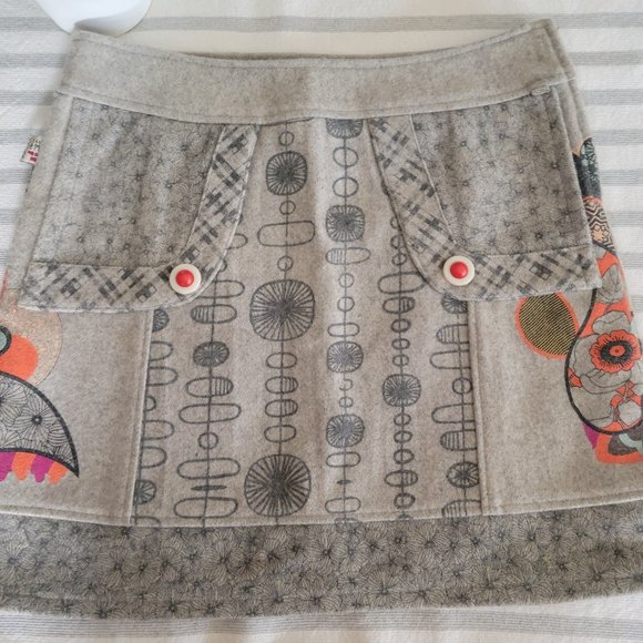 Savage Culture Grey Wool lined skirt - Picture 1 of 11